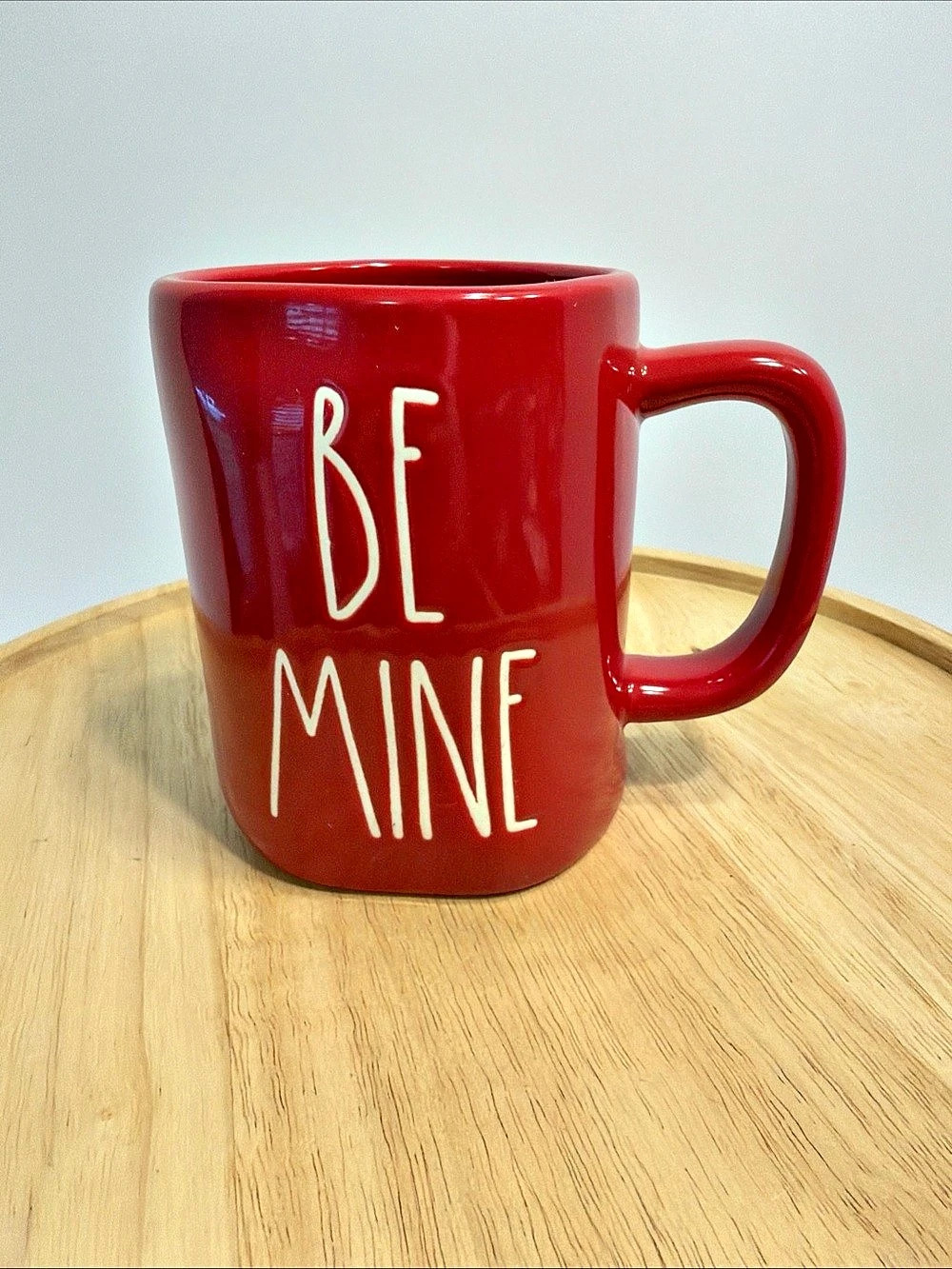Rae Dunn Be Mine Coffee Tea Mug Red Ceramic White Letters Valentine's Day New